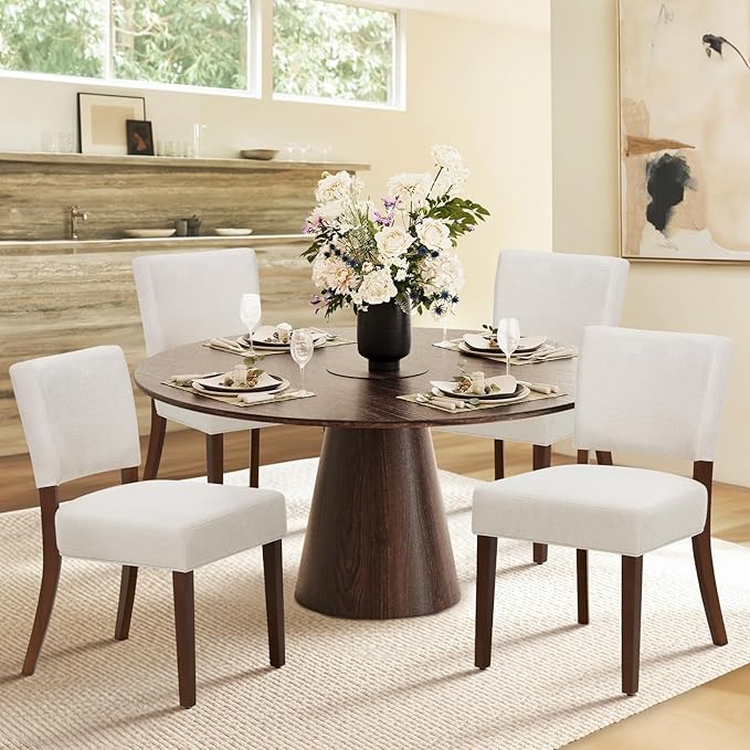 COLAMY Mid Century Modern Dining Chairs Set of 4, Upholstered Kitchen Chairs - Image 4