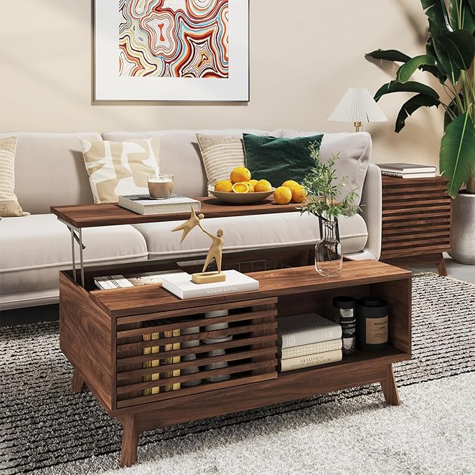 HAIOOU Lift Top Coffee Table, Mid Century Modern Coffee Table - Image 3