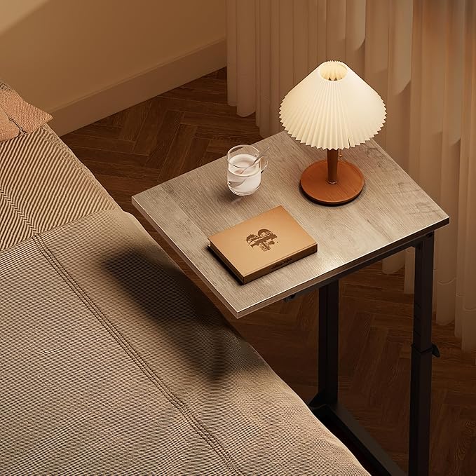 Vagusicc C Shaped End Table, Sofa Table That Slide Under, C Table End Table TV - Image 5