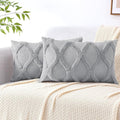 decorUhome Throw Pillow Covers 12x20 Inch Set of 2, Soft Plush Faux Fur Wool by decorUhome