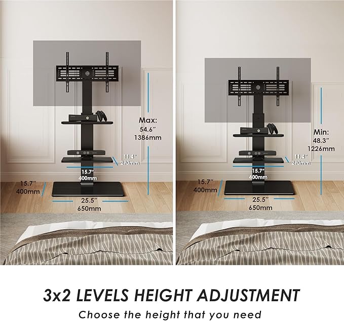 FITUEYES Swivel Floor TV Stand - Image 5