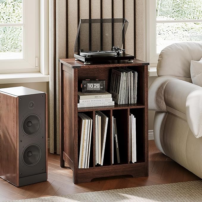 ChooChoo Record Player Stand, Vinyl Record Storage Cabinet, Turntable Stand - Image 3
