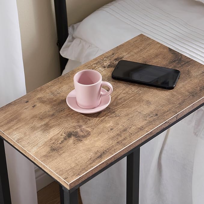 VECELO C Shaped End Side Table for Sofa Couch and Bed Snack TV Tray for Living - Image 6
