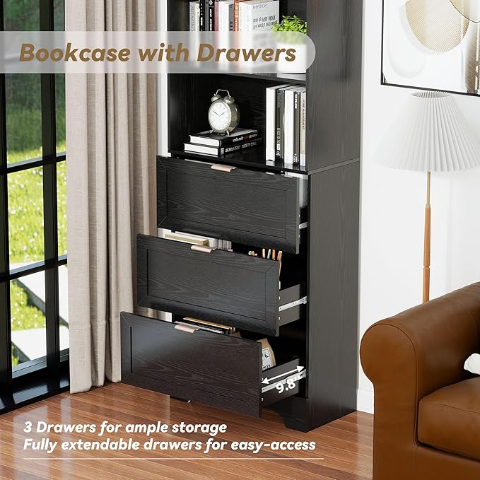 Modern Black Bookshelves and Bookcases - Image 4