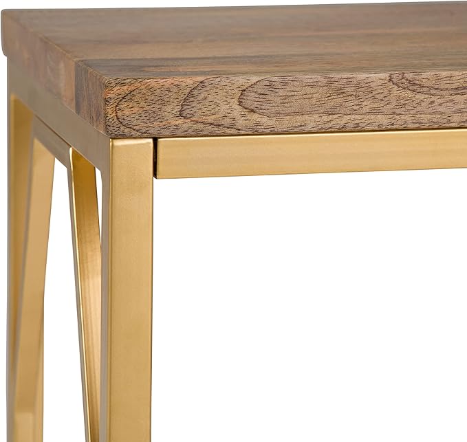 SIMPLIHOME Selma Contemporary 20 Inch Wide Metal and Wood Accent Side Table in - Image 5