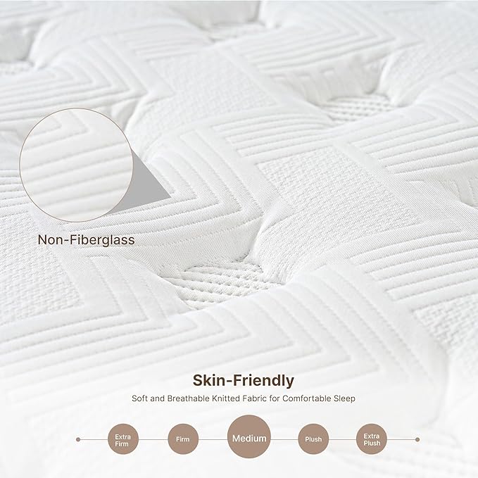 Twin Size Mattress, 10 Inch 5-Zone Pocket Spring Hybrid Mattress - Image 4