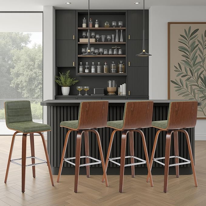 Armen Living Vienna Modern Swivel 30" Bar Height Barstool by ArmenLiving