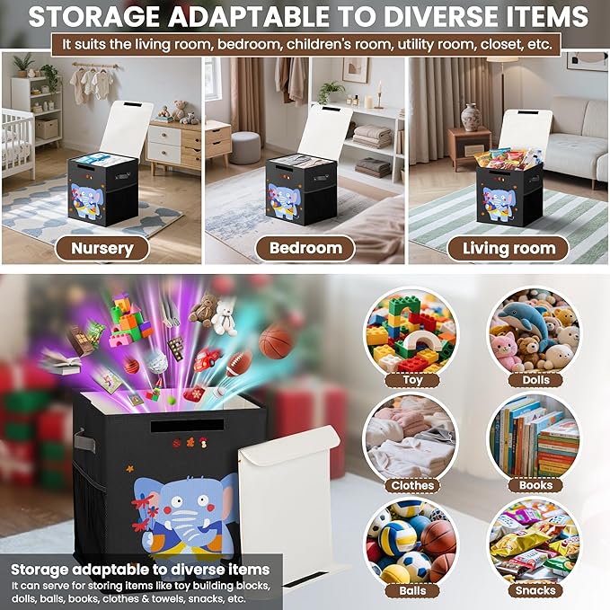 40L Large Toy Storage Box with Lid, Large Toy Box Chest - Image 6
