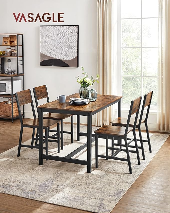 VASAGLE Dining Chair Set of 6, Wood Kitchen Chairs - Image 3