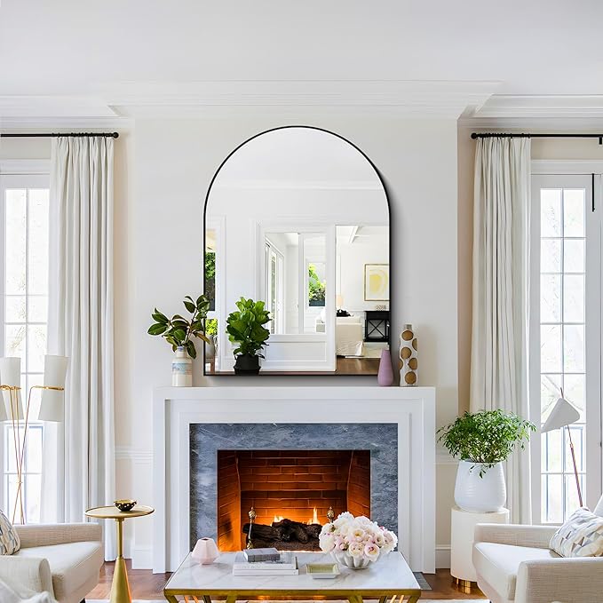 Arched Bathroom Mirror, 36x48IN Black Bathroom Mirror - Image 9