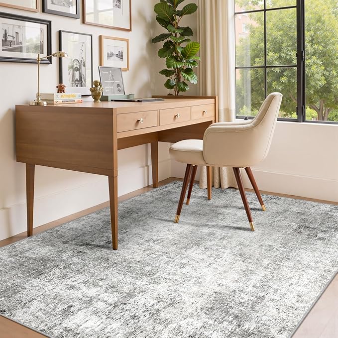 Washable Area Rugs 4'x6' Non-Slip Modern Abstract Soft - Image 3