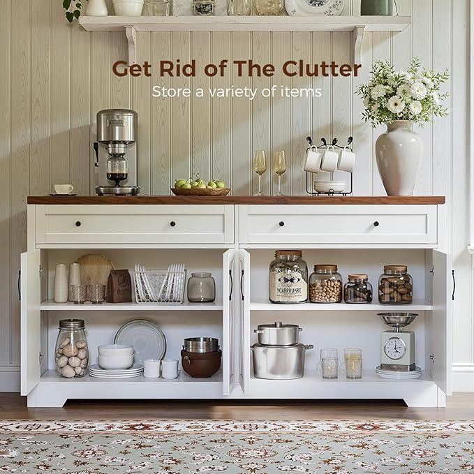 61'' Farmhouse Sideboard Buffet Cabinet - Image 5