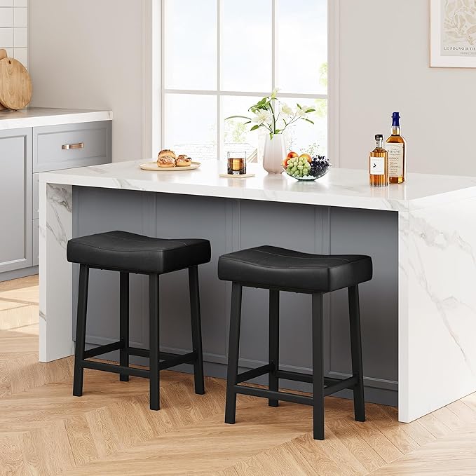 GarveeHome Counter Height Bar Stools Set of 2, 24 Inch Barstools - Image 8