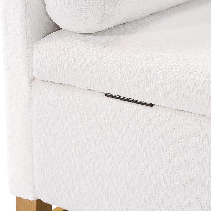 Merax Boucle Upholstered Storage Ottoman Bench 50.8" End of Bed Bench - Image 9