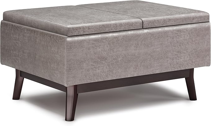 SIMPLIHOME Owen 34 inch Wide Mid Century Modern Rectangle Tray Top Small Coffee by SimpliHome
