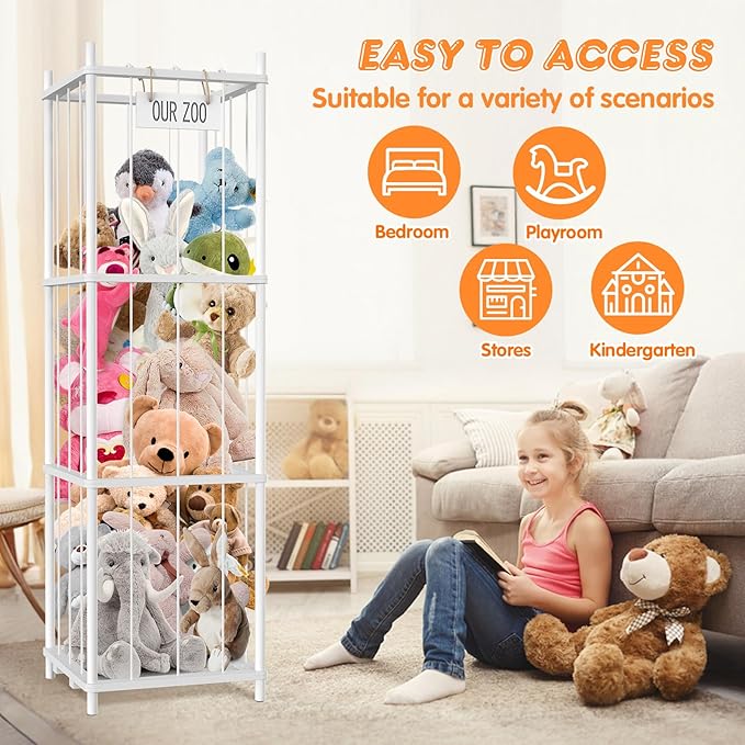 Stuffed Animal Storage, 54 inch Large Plushy Organizers, Wood Stuffed Animal - Image 7