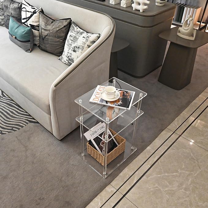Clear Acrylic Side Table Nightstand, Modern End Table, Coffee Table - Image 6