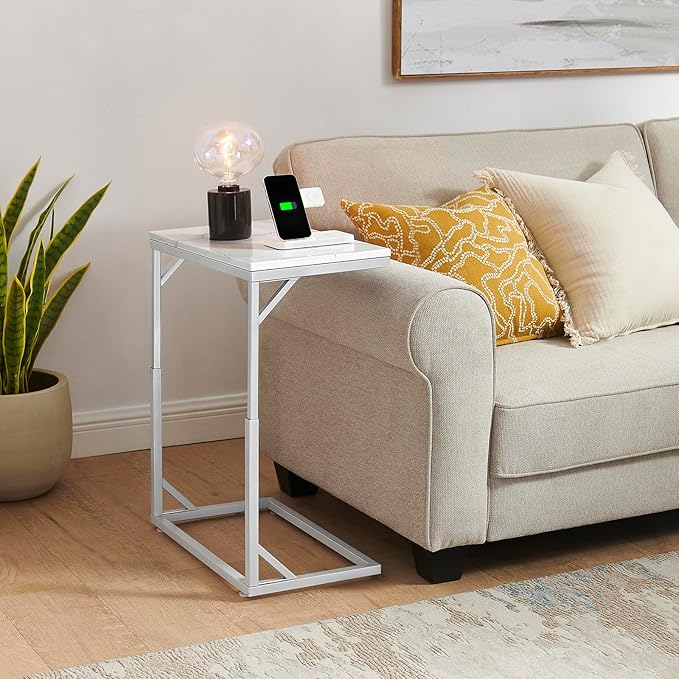 C-Shaped End Table, Small Sofa Table - Image 4