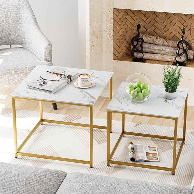 Garden 4 you Coffee Table Set of 2, Modern Engineered Wood Nesting Table by Garden4you