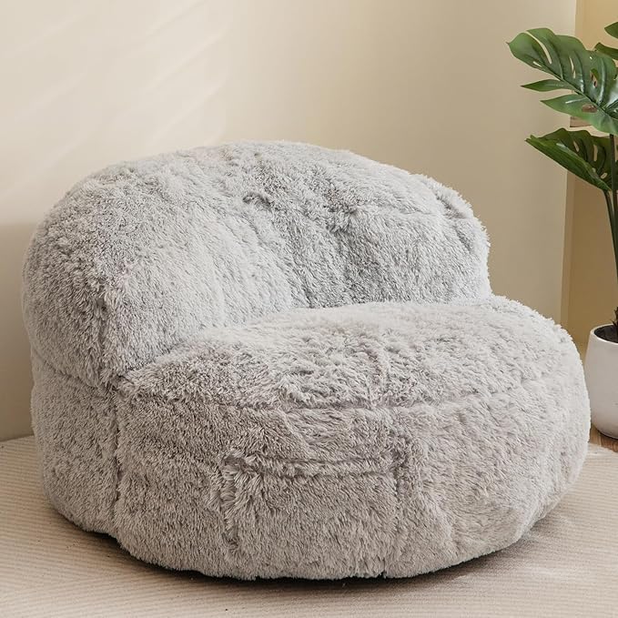 BYBYME Giant Bean Bag Chair, Faux Fur Bean Bag Couch by BYBYME