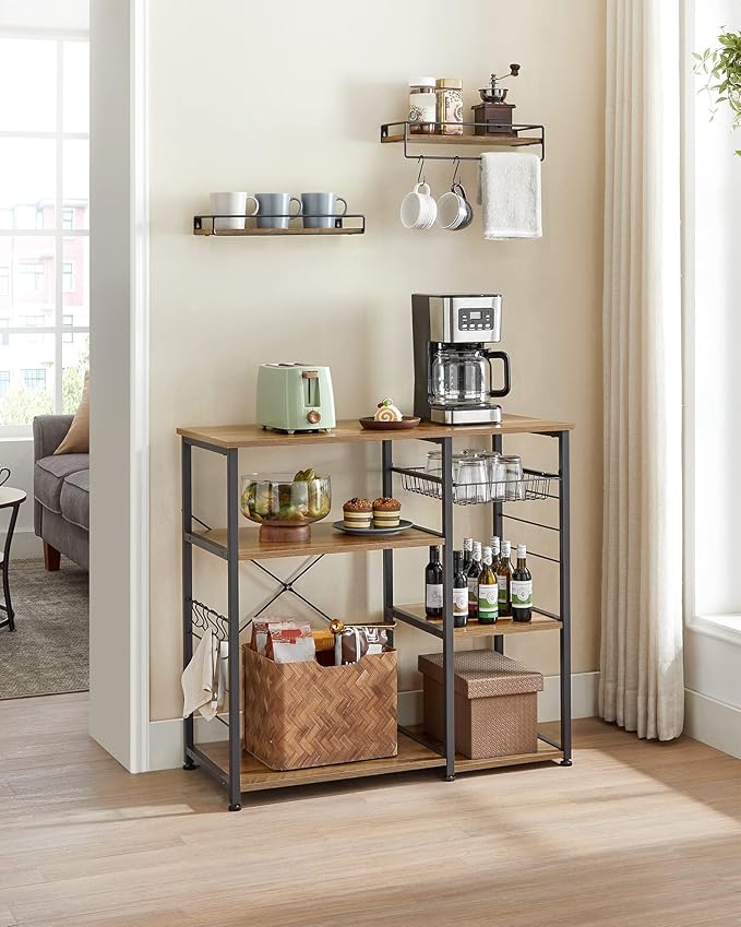 VASAGLE ALINRU Kitchen Baker’s Rack, Coffee Bar, Microwave Oven Stand, - Image 4
