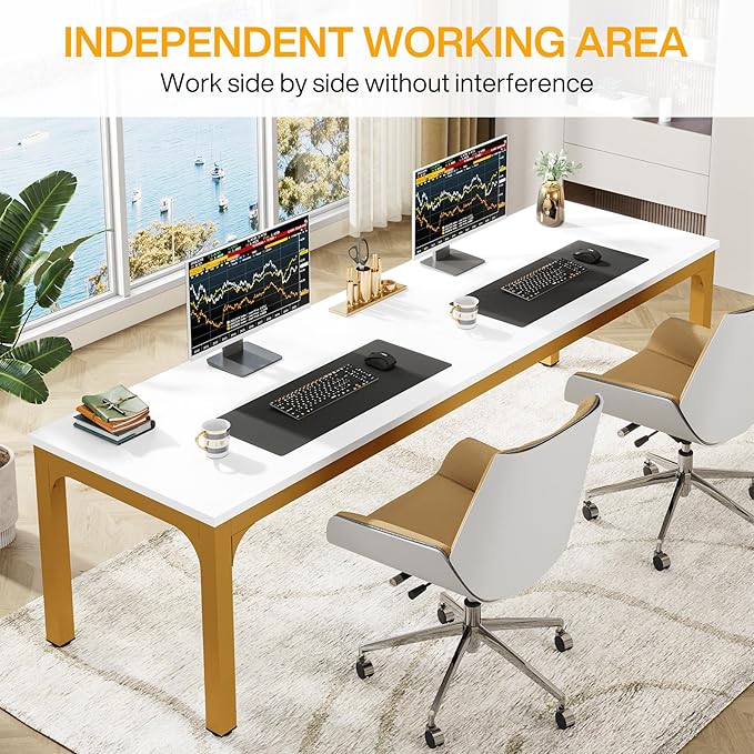 Tribesigns 78.7 Inches Extra Long Computer Desk 2 Person Desk, Double Long Desk - Image 5