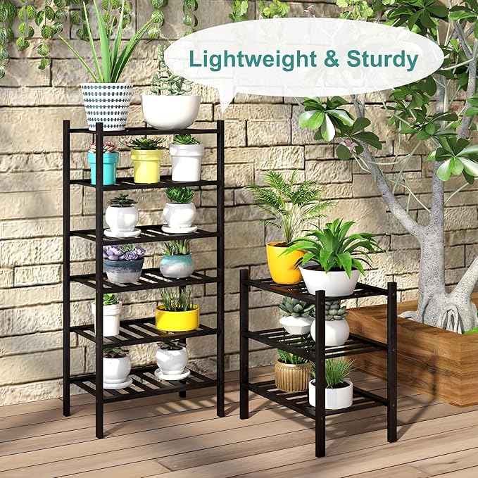 Small Shoe Rack for Entryway, 3-Tier Black Bamboo Shoe Organizer for Hallway - Image 6