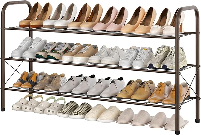 Hoctieon 3 Tier Mesh Style Shoe Rack, Entryway Shoe Shelf, Shoe Storage by Hoctieon