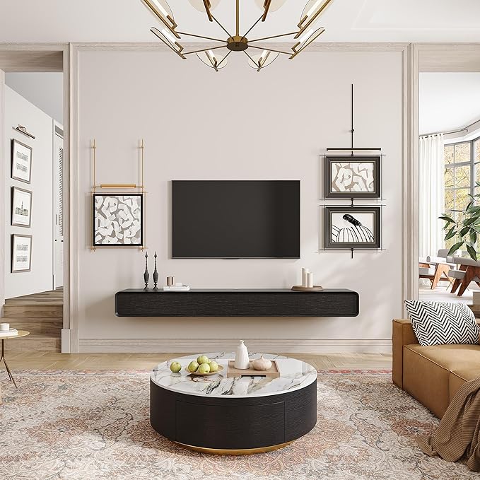 Fully-Assembled Minimalist Floating TV Stand, Modern Wall-Mounted Entertainment - Image 3