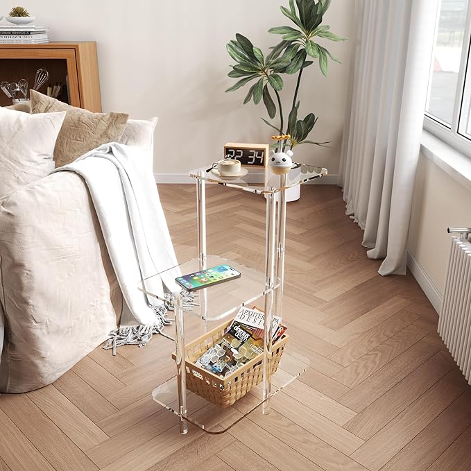 Eglaf Acrylic 3 Tiers Side Table - Image 5