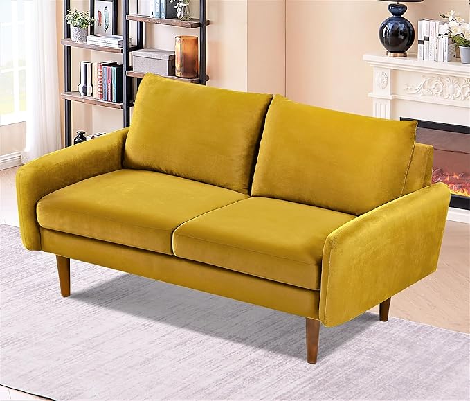 Container Furniture Direct Kent Velvet Loveseat Sofa - Image 7
