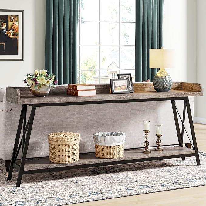 Tribesigns 70.9 inch Extra Long Console Table Behind Couch, Rustic Industrial by Tribesigns