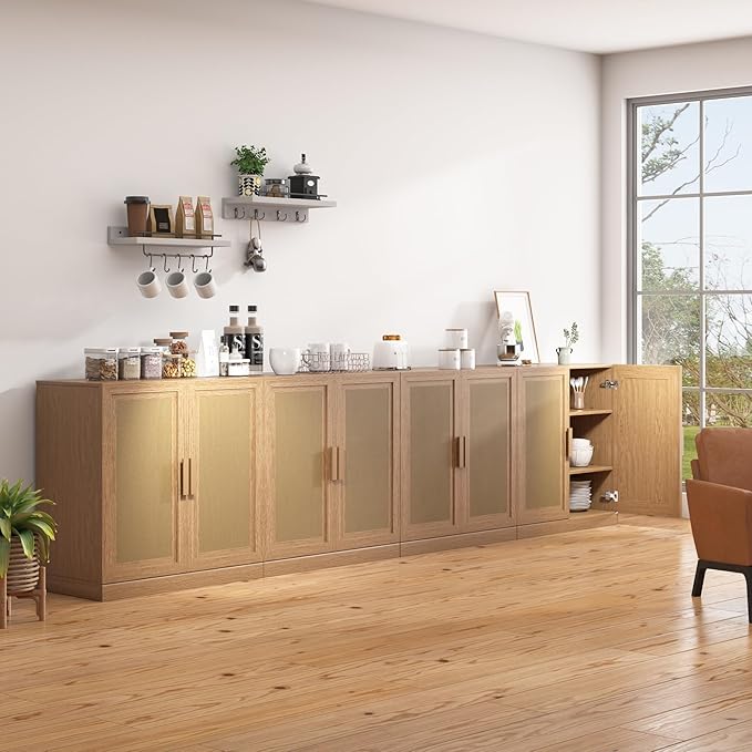 Buffet Cabinet, 4-Doors Sideboard Cabinet - Image 8