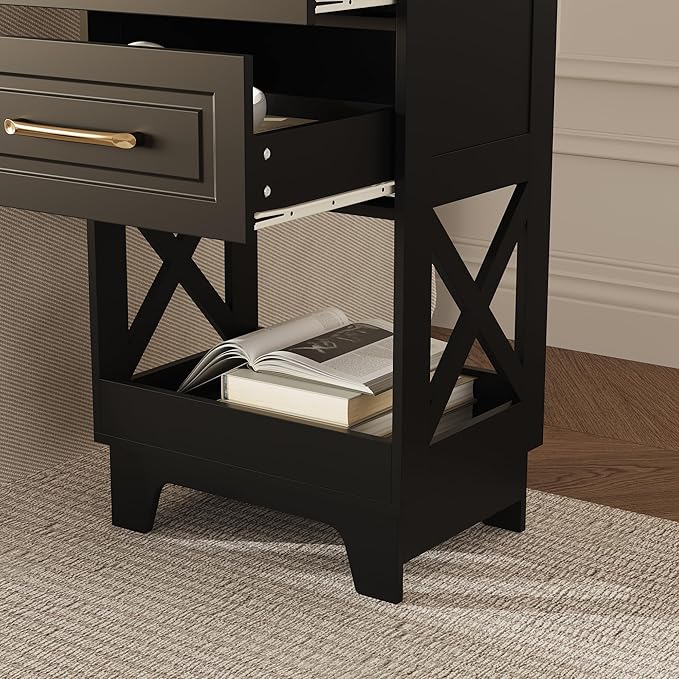 Tall Nightstand Set of 2 Side Table - Image 5