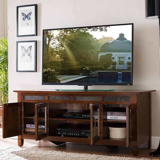 Leick Home 89360 Rustic Oak TV Stand - Image 5
