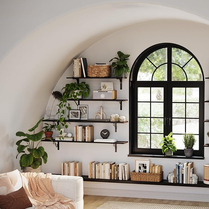 DINZI LVJ Long Wall Shelves, 47.3 Inch Large Floating Shelves Set of 2 - Image 2