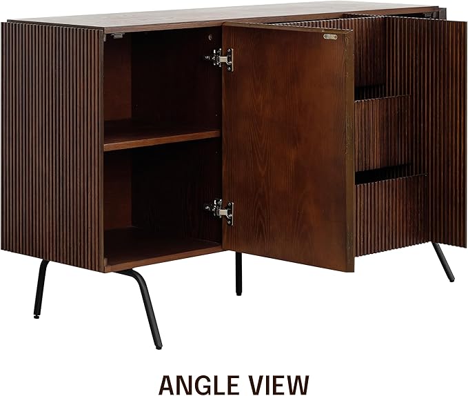 NTC Veil Sideboard with 2 Doors and 3 Drawers, Buffet Cabinet with Vertical - Image 5
