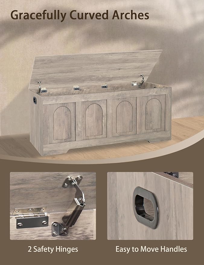 DINZI LVJ Storage Chest, 47.2”Wooden Storage Box - Image 8