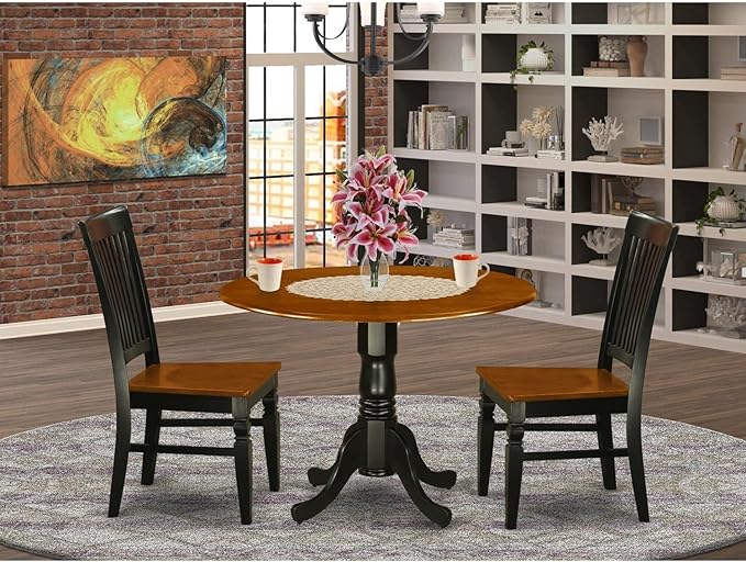 East West Furniture DLWE3-BCH-W 3 Piece Kitchen Table & Chairs Set Contains a - Image 6