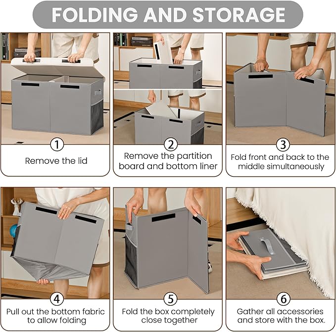 80L Large Toy Storage Box with Lid, Large Toy Box Chest - Image 8