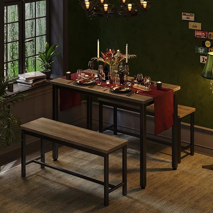 Tatub Dining Table Set for 4, 3-Piece Kitchen Table - Image 6