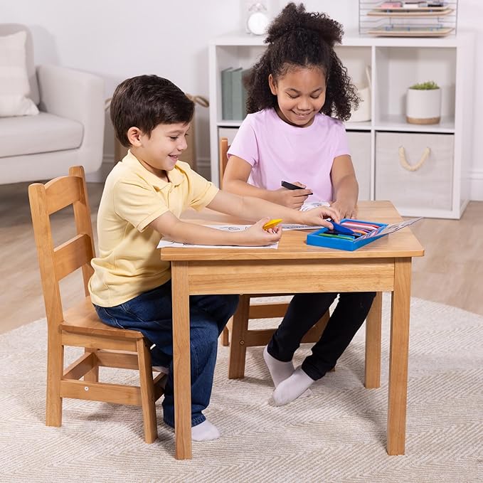 Melissa & Doug Solid Wood Table and 2 Chairs Set - Image 6