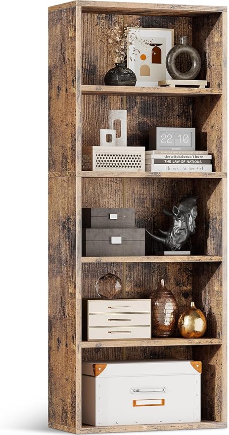 Casaottima 5-Tier Open Bookshelf and Bookcase, Floor Standing Display Storage by Casaottima