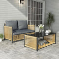 Outdoor Wicker 2 Seater Sofa Set by Unknown