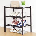 Smiry Shoe Rack, 3 Tier Small Bamboo Shoe Organizer, Stackable Free Standing by Smiry