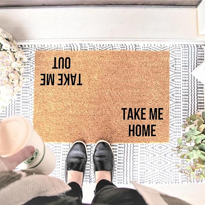 Funny Coir Doormat Take Me Home Take Me Out Front Door Mat Entryway Outdoor Mat - Image 2