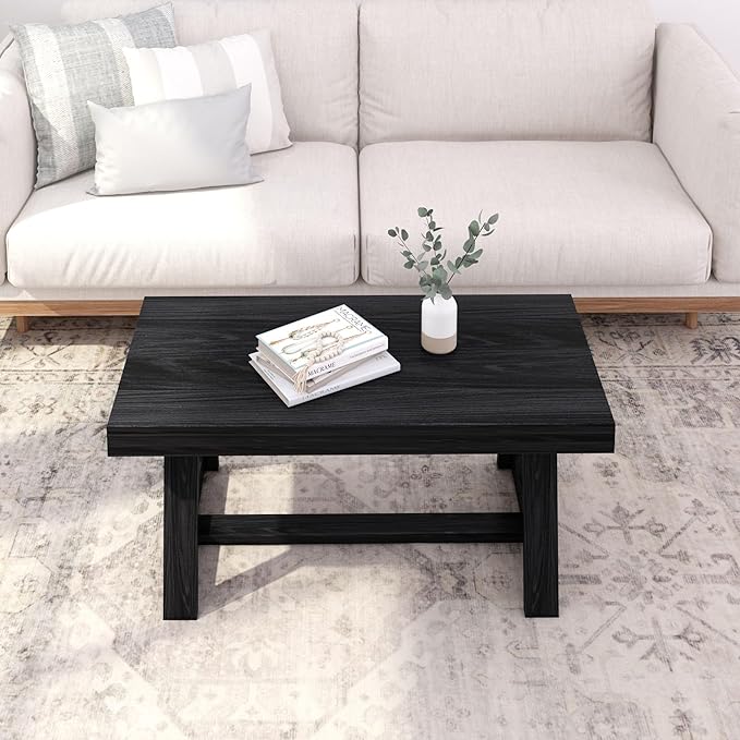Plank+Beam Classic Rectangular Coffee Table, 40 Inch Farmhouse Coffee Table - Image 7