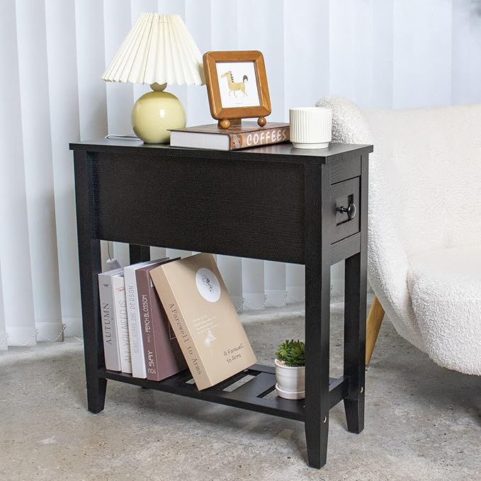 Narrow End Table, Slim Bed Side Table - Image 4