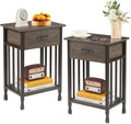 VECELO Nightstands Set of 2, Industrial Side Table/End Tables by VECELO
