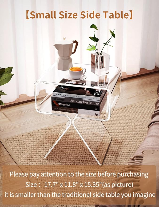 Acrylic Nightstand Side Table Modern Design Clear Home Decor Display End Table - Image 4